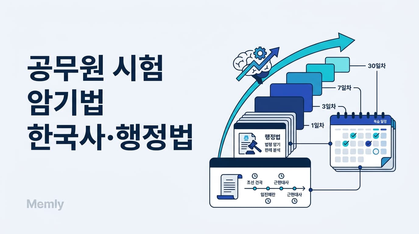 공무원 시험 암기법｜한국사·행정법 효율 암기 (지방직 9급 대비) 2026