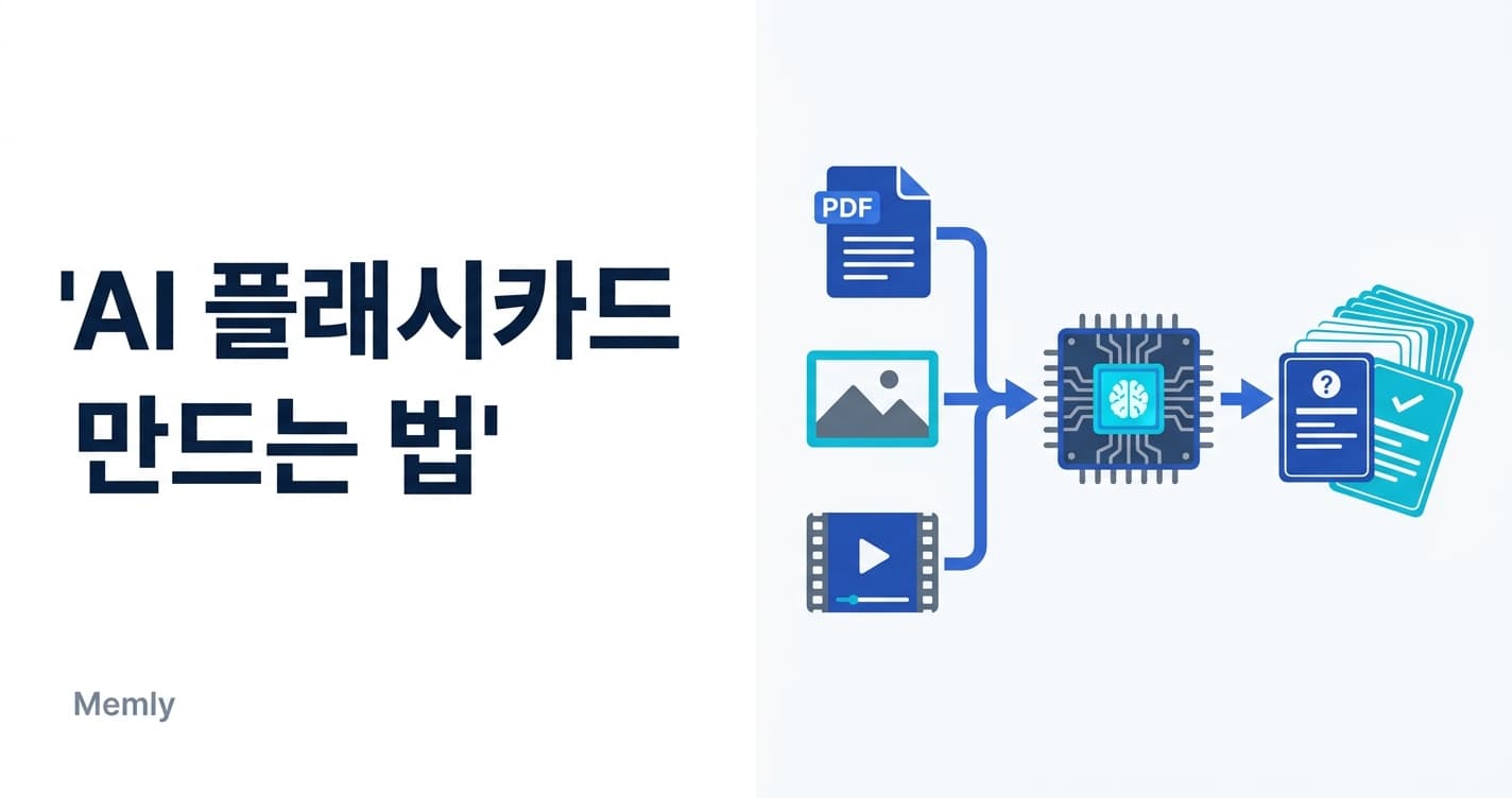 AI 플래시카드 만드는 법 - PDF·이미지·영상에서 3분 자동 생성