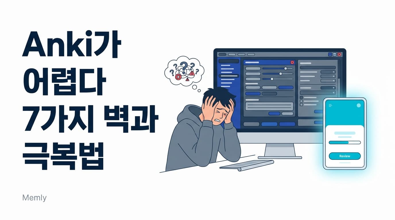 Anki가 어렵다·좌절했다면 - 7가지 벽과 극복법 [대안 앱 포함]