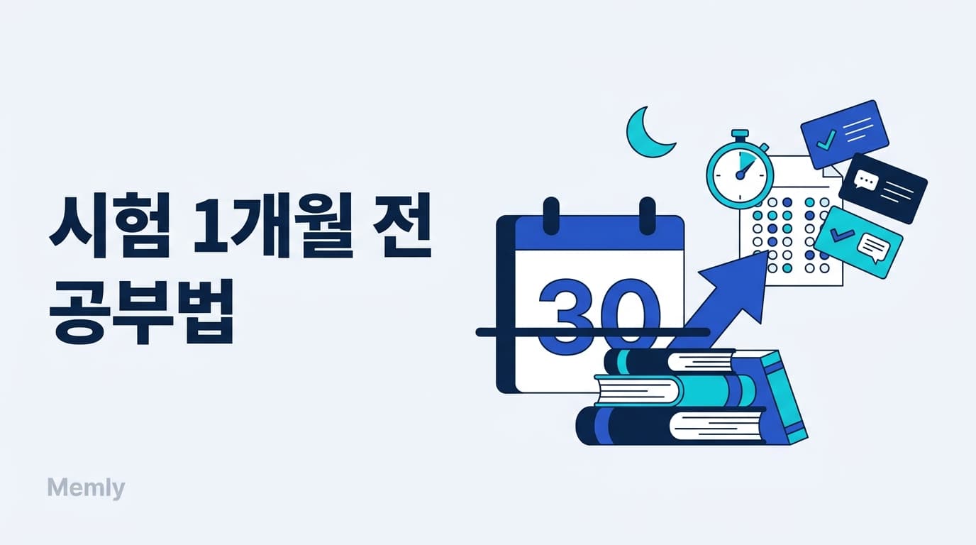 시험 1개월 전 공부법: 신규를 동결하고 '꺼내기'로 전환하는 30일 플랜