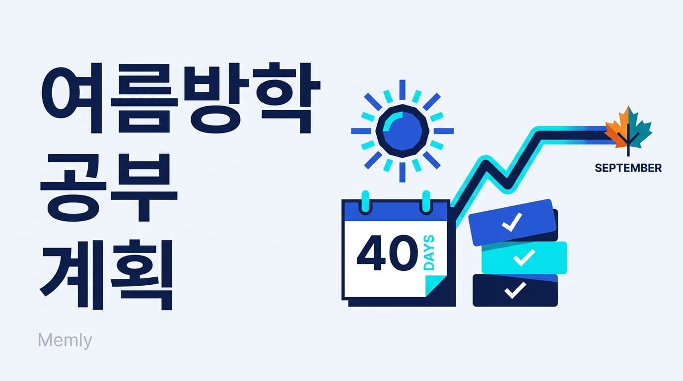 여름방학 공부 계획: 40일을 잊히지 않는 여름으로 바꾸는 간격 반복 [2026]