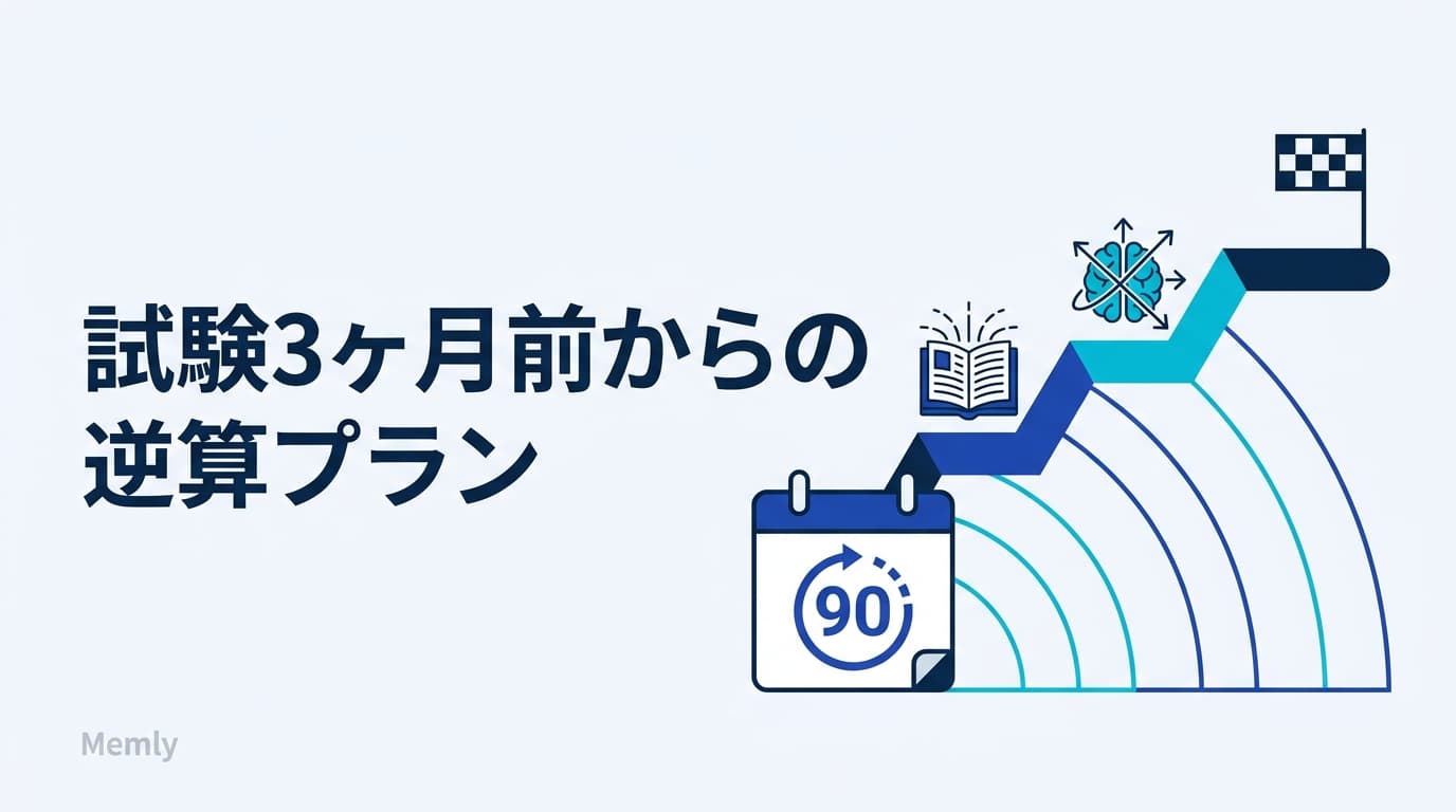 試験3ヶ月前からの勉強法:間隔反復が最も効く90日の逆算プラン【2026】
