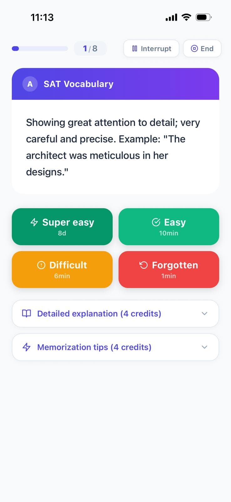 The forgetting curve automatically schedules your reviews