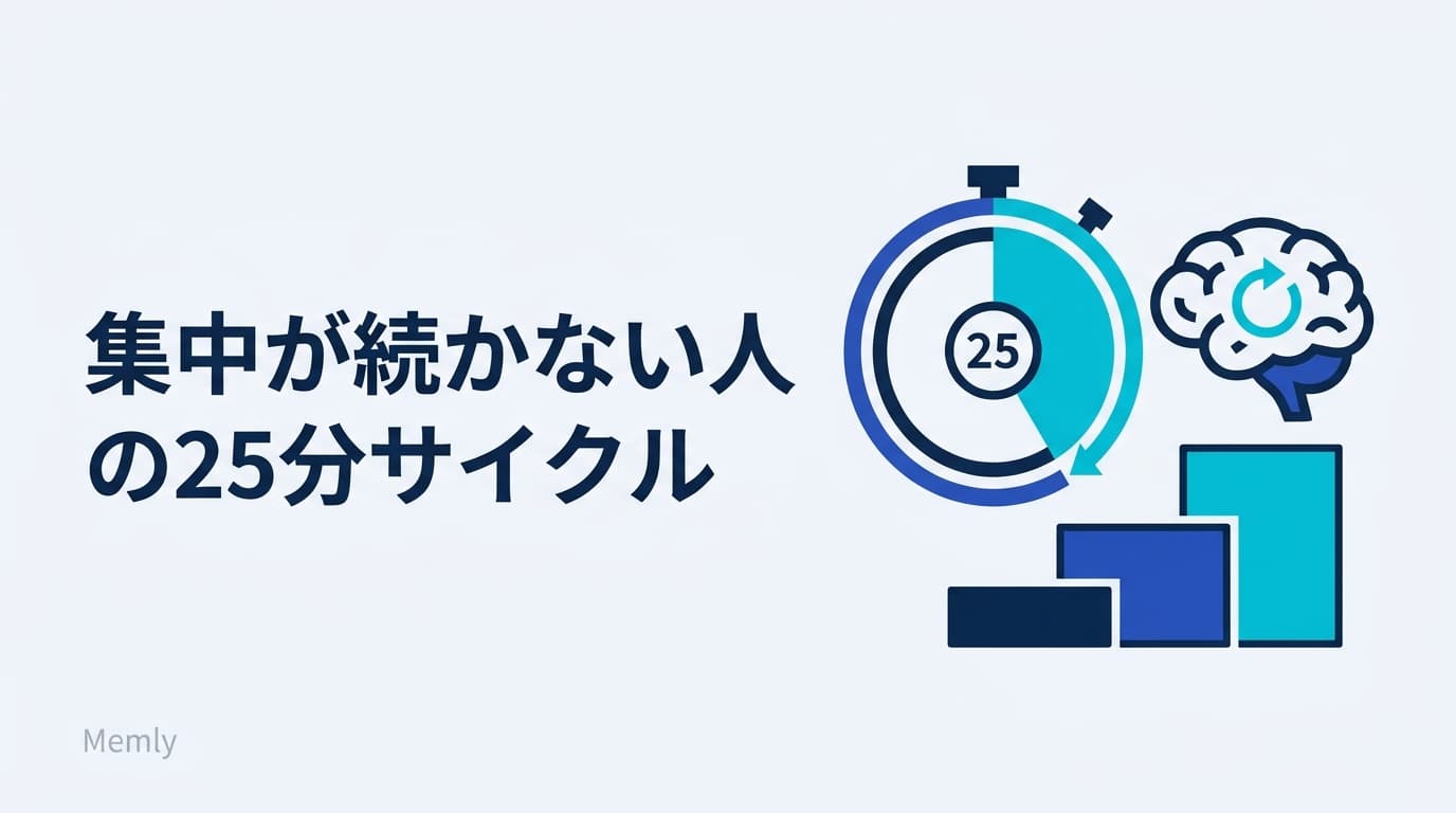 勉強の集中力が続かない人へ:25分サイクルと想起ウォームアップ