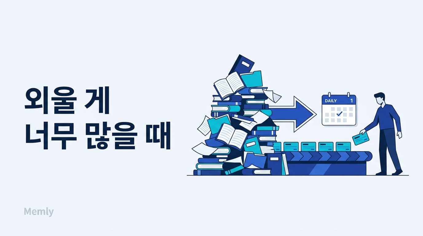 외울 게 너무 많을 때: 산을 줄로 바꾸는 3가지 설계