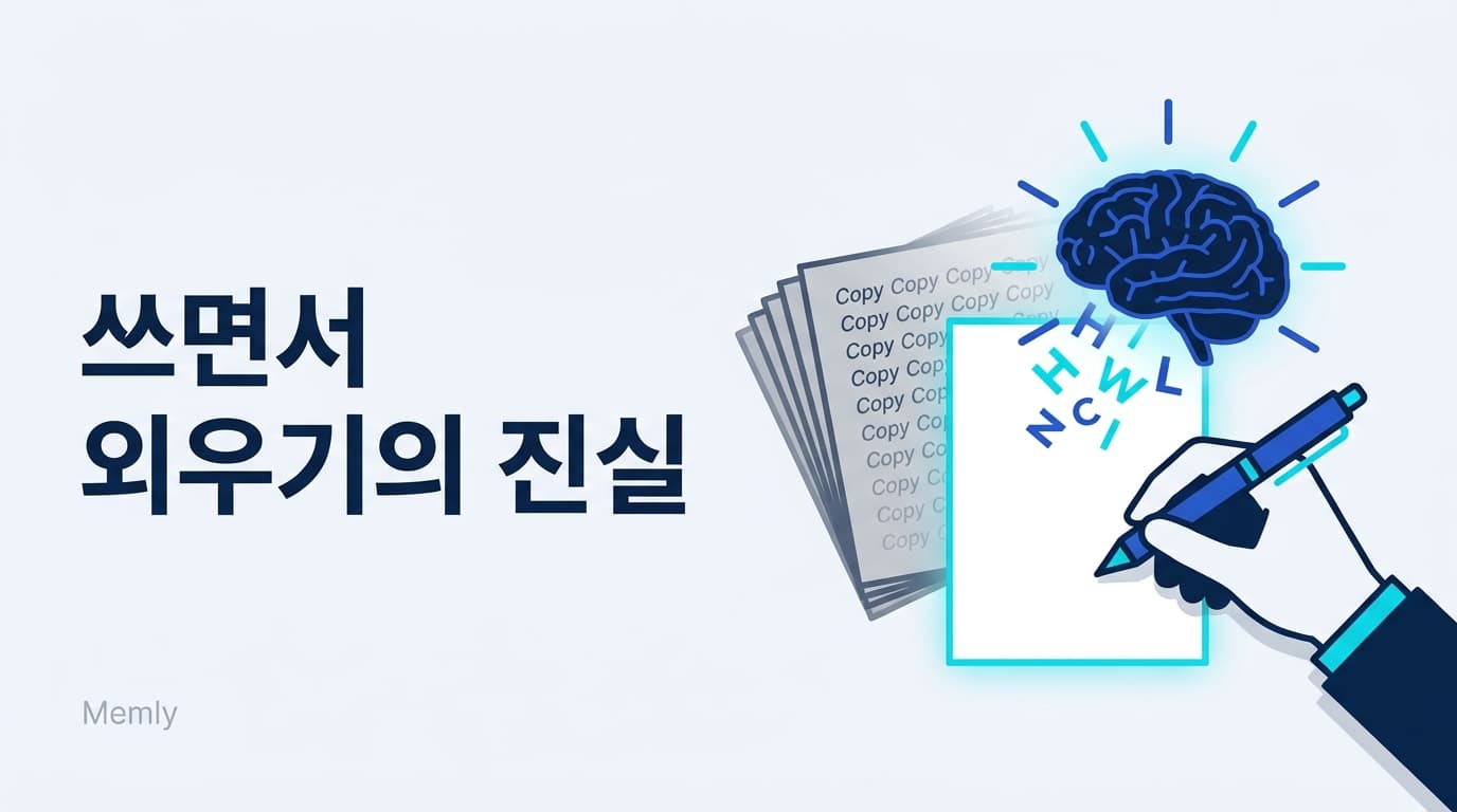 쓰면서 외우기 효과 있을까: 베끼는 손과 떠올리는 손의 결정적 차이