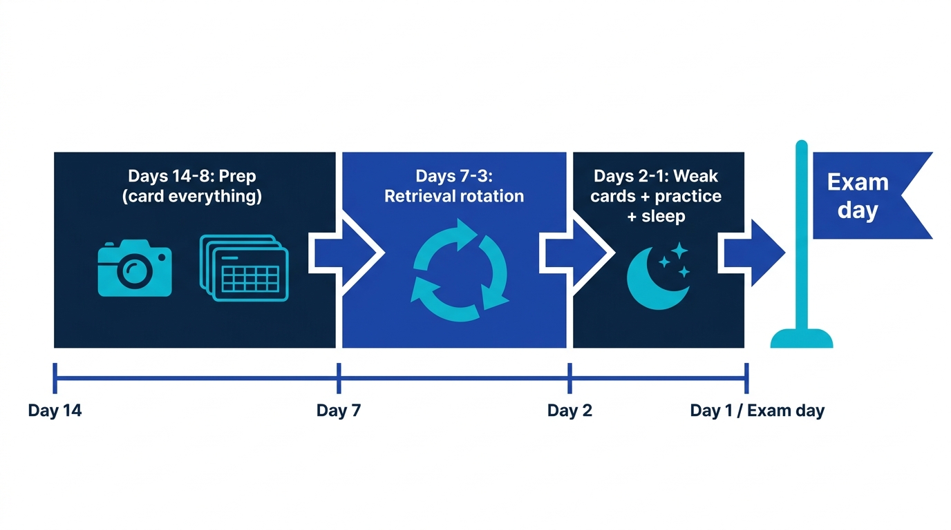 Three study phases: preparation, retrieval, and final review